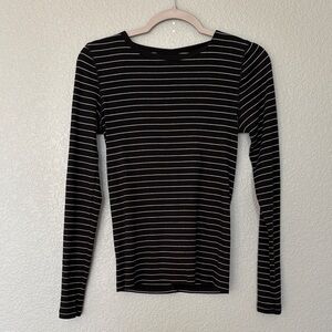 Everlane Striped Crewneck Long Sleeve Tee